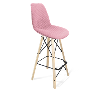 Барный стул SHT-ST29-С22 / SHT-S80 (розовый зефир/прозрачный лак/черный) в Южно-Сахалинске