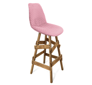 Барный стул SHT-ST29-С22 / SHT-S81 (розовый зефир/брашированный коричневый) в Южно-Сахалинске