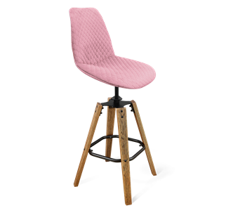 Барный стул SHT-ST29-С22 / SHT-S93 (розовый зефир/браш.коричневый/черный муар) в Южно-Сахалинске - предосмотр