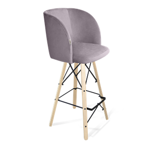 Барный стул SHT-ST33 / SHT-S80 (сиреневая орхидея/прозрачный лак/черный) в Южно-Сахалинске