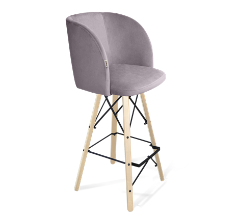 Барный стул SHT-ST33 / SHT-S80 (сиреневая орхидея/прозрачный лак/черный) в Южно-Сахалинске - изображение