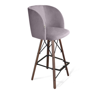 Барный стул SHT-ST33 / SHT-S80 (сиреневая орхидея/темный орех/черный) в Южно-Сахалинске