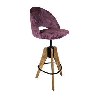 Барный стул SHT-ST34 / SHT-S92 (вишневый джем/браш.коричневый/черный муар) в Южно-Сахалинске