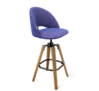 Барный стул SHT-ST34 / SHT-S93 (синий мираж/браш.коричневый/черный муар) в Южно-Сахалинске