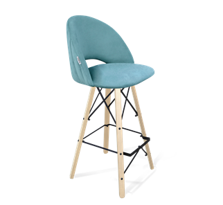 Барный стул SHT-ST34-1 / SHT-S80 (голубая пастель/прозрачный лак/черный) в Южно-Сахалинске - предосмотр