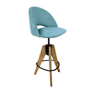 Барный стул SHT-ST34-1 / SHT-S92 (голубая пастель/браш.коричневый/черный муар) в Южно-Сахалинске