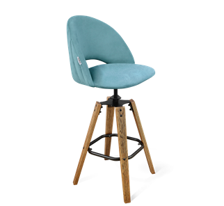 Барный стул SHT-ST34-1 / SHT-S93 (голубая пастель/браш.коричневый/черный муар) в Южно-Сахалинске