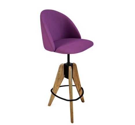 Барный стул SHT-ST35 / SHT-S92 (ягодное варенье/браш.коричневый/черный муар) в Южно-Сахалинске - изображение