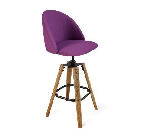 Барный стул SHT-ST35 / SHT-S93 (ягодное варенье/браш.коричневый/черный муар) в Южно-Сахалинске - изображение