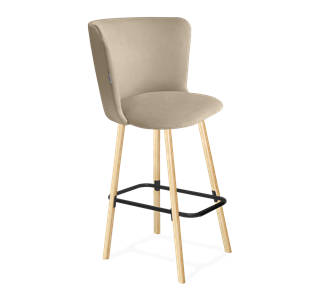 Барный стул SHT-ST36 / SHT-S94 (ванильный крем/прозрачный лак/черный муар) в Южно-Сахалинске