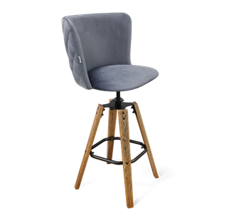 Барный стул SHT-ST36-3 / SHT-S93 (нейтральный серый/браш.коричневый/черный муар) в Южно-Сахалинске