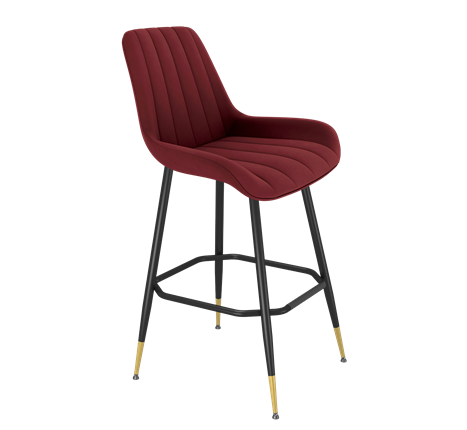 Барный стул SHT-ST37 / SHT-S148 (рубиновое вино/черный муар/золото) в Южно-Сахалинске - изображение