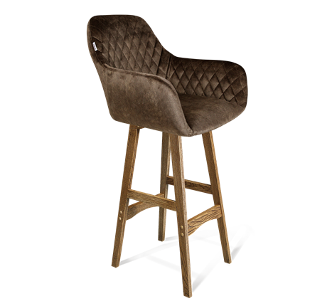 Барный стул SHT-ST38 / SHT-S65 (кофейный трюфель/дуб брашированный коричневый) в Южно-Сахалинске - изображение