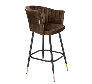 Барный стул SHT-ST42-1 / SHT-S148 (кофейный трюфель/черный муар/золото) в Южно-Сахалинске - предосмотр