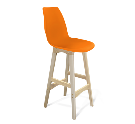 Барный стул SHT-ST29/S65 (оранжевый ral2003/прозрачный лак) в Южно-Сахалинске - изображение