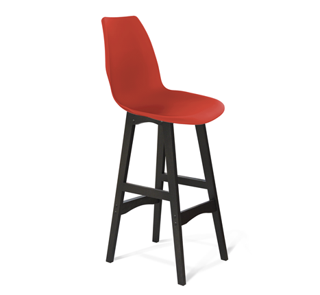 Барный стул SHT-ST29/S65 (красный ral 3020/венге) в Южно-Сахалинске - изображение