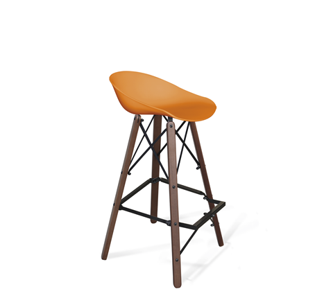 Барный стул SHT-ST19/S80 (оранжевый/темный орех/черный) в Южно-Сахалинске - изображение