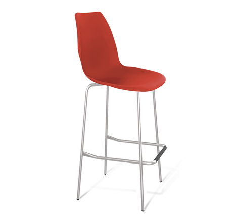Барный стул SHT-ST29/S29 (красный ral 3020/хром лак) в Южно-Сахалинске - изображение