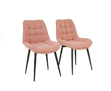 Комплект из 2-х кухонных стульев Комфорт розовый черные ножки в Южно-Сахалинске - предосмотр