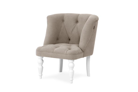 Мягкое кресло Бриджит бежевый ножки белые в Южно-Сахалинске - изображение