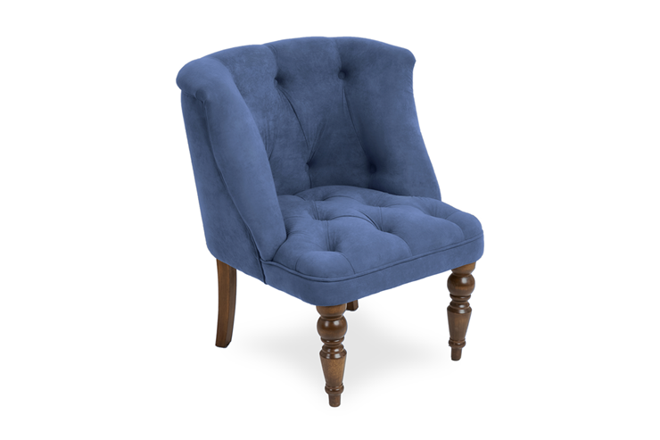 Кресло на ножках Бриджит синий ножки коричневые в Южно-Сахалинске - изображение 1