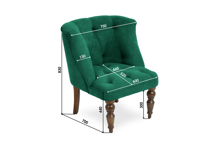 Кресло на ножках Бриджит зеленый ножки коричневые в Южно-Сахалинске - изображение 8