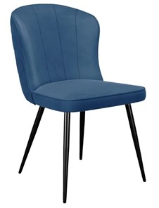 Обеденный стул 209, микровелюр B8 blue, ножки черные в Южно-Сахалинске