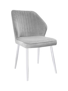 Обеденный стул 222 v08 светло-серый, ножки белые в Южно-Сахалинске
