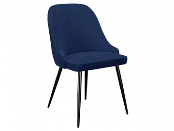 Обеденный стул 256, микровелюр К17 синий, ножки черные в Южно-Сахалинске - предосмотр