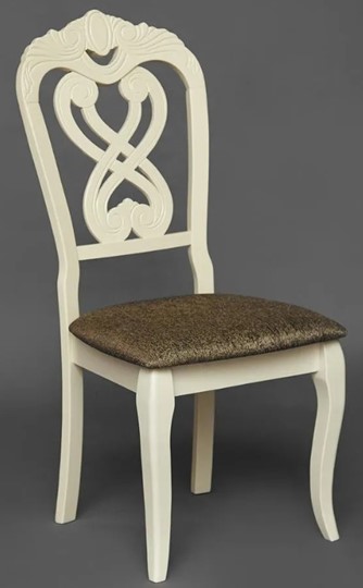 Кухонный стул Андромеда, дерево гевея 47х55х107 Ivory white/ткань коричневая S 168-7 (2 шт) арт.12896 в Южно-Сахалинске - изображение 6