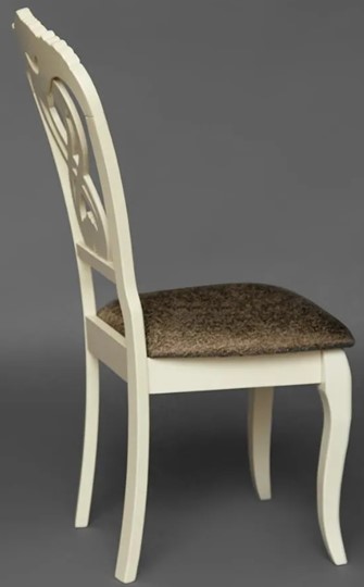 Кухонный стул Андромеда, дерево гевея 47х55х107 Ivory white/ткань коричневая S 168-7 (2 шт) арт.12896 в Южно-Сахалинске - изображение 7