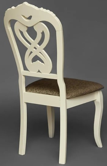 Кухонный стул Андромеда, дерево гевея 47х55х107 Ivory white/ткань коричневая S 168-7 (2 шт) арт.12896 в Южно-Сахалинске - изображение 8