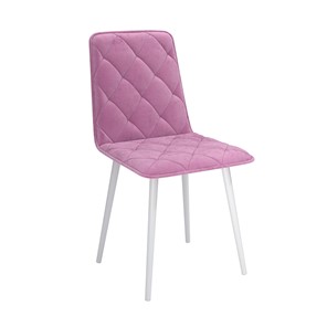 Кухонный стул Антика, велюр тенерифе розовый/Цвет металл белый в Южно-Сахалинске - предосмотр
