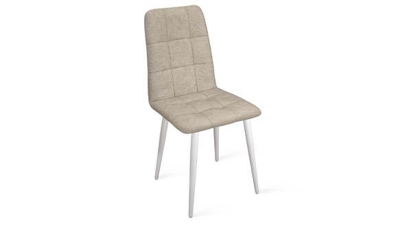Обеденный стул Аспен К1С (Белый матовый/Микровелюр Duna Brilliant) в Южно-Сахалинске - изображение