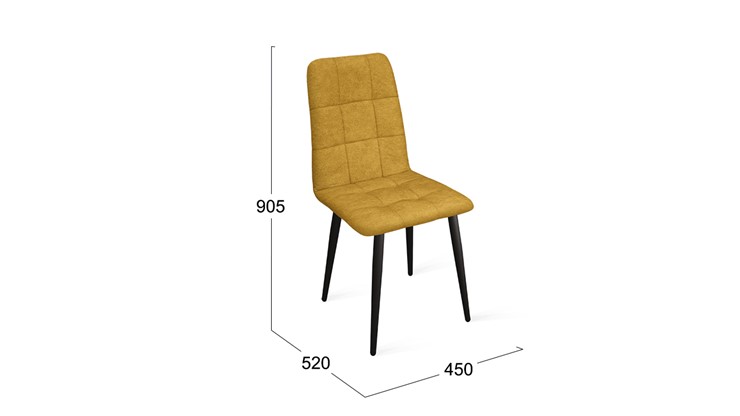 Обеденный стул Аспен К1С (Черный муар/Микровелюр Duna Curcuma) в Южно-Сахалинске - изображение 5