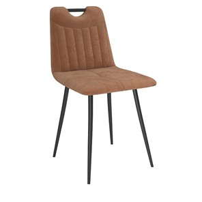 Кухонный стул Брандо, велюр тенерифе корица/Цвет металл черный в Южно-Сахалинске - предосмотр