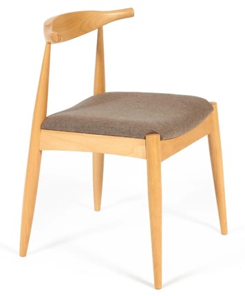 Обеденный стул BULL бук/ткань 54,5x54x75 Натуральный арт.19586 в Южно-Сахалинске - изображение