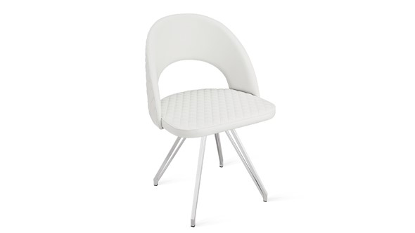 Обеденный стул Гэтсби К4 (Белый матовый/Кож.зам Polo White) в Южно-Сахалинске - изображение