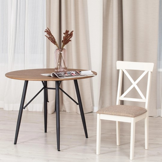 Кухонный стул Гольфи 2, дерево гевея 45х51х94 Ivory white/ткань кор.-зол 1505-9 (2 шт) арт.14117 в Южно-Сахалинске - изображение 9