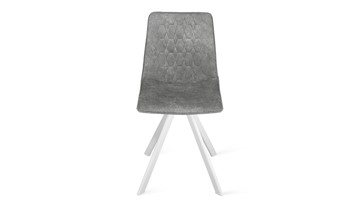 Обеденный стул Хьюго К2 (Белый матовый/Микровелюр Wellmart Silver) в Южно-Сахалинске - предосмотр 3