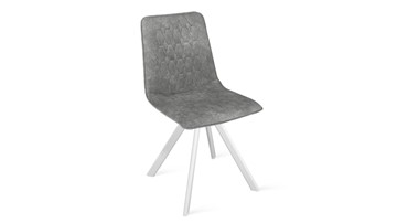Обеденный стул Хьюго К2 (Белый матовый/Микровелюр Wellmart Silver) в Южно-Сахалинске - предосмотр