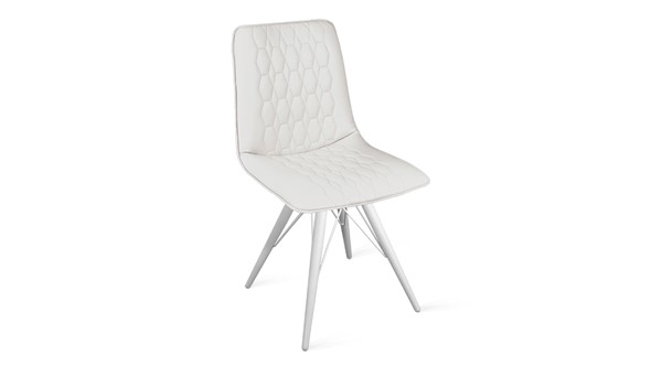 Обеденный стул Хьюго К3 (Белый матовый/Кож.зам Polo White) в Южно-Сахалинске - изображение