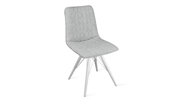 Обеденный стул Хьюго К3 (Белый матовый/Микровелюр Duna Silver) в Южно-Сахалинске - предосмотр