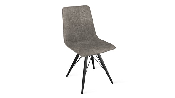 Обеденный стул Хьюго К3 (Черный муар/Микровелюр Wellmart Latte) в Южно-Сахалинске - изображение