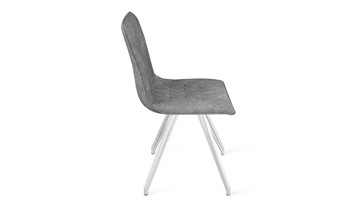 Обеденный стул Хьюго К4 (Белый матовый/Микровелюр Wellmart Silver) в Южно-Сахалинске - предосмотр 1