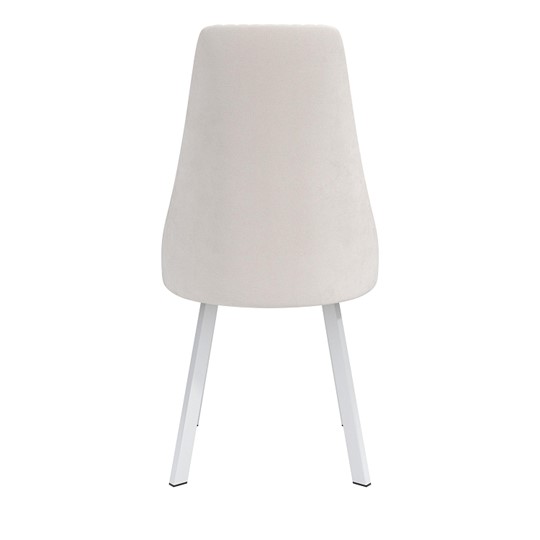 Кухонный стул Лион, велюр тенерифе крем/Цвет металл белый в Южно-Сахалинске - изображение 3