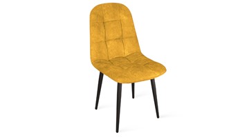 Обеденный стул Райс К1С (Черный муар/Микровелюр Wellmart Yellow) в Южно-Сахалинске - предосмотр