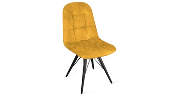 Кухонный стул Райс К3 (Черный муар/Микровелюр Wellmart Yellow) в Южно-Сахалинске - предосмотр