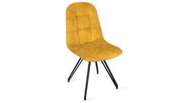 Обеденный стул Райс К4 (Черный муар/Микровелюр Wellmart Yellow) в Южно-Сахалинске - предосмотр