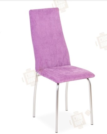 Обеденный стул Волна, каркас металл хром, инфинити фиолетовый в Южно-Сахалинске - изображение